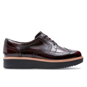 Clarks New!! Teadale Maira burgundy plaform oxfords